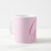 Initial Letter Monogram Light Pink Plain Chic Koffiemok (Voorkant links)