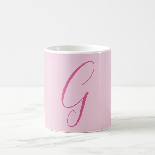 Initial Letter Monogram Light Pink Plain Chic Koffiemok (Center)