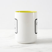Initial Letter Monogram Logo Yellow coffee mug Tweekleurige Koffiemok (Center)