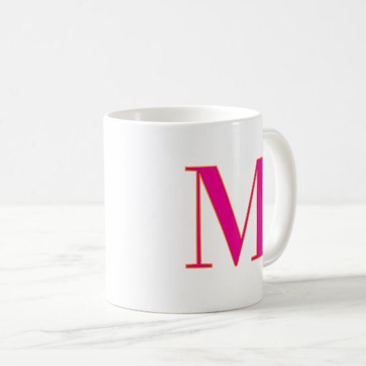 Initial Letter Monogram Modern Trendy Pink Koffiemok (Voorkant rechts)