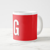 Initial Letter Monogram Red White Plain Simple Grote Koffiekop (Voorkant rechts)