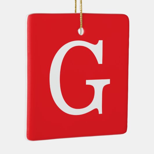 Initial Letter Monogram Red White Plain Simple Keramisch Ornament (Rechts)