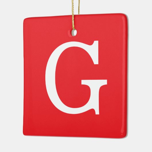 Initial Letter Monogram Red White Plain Simple Keramisch Ornament (Links)