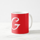 Initial Letter Monogram Red White Plain Simple Koffiemok (Voorkant rechts)