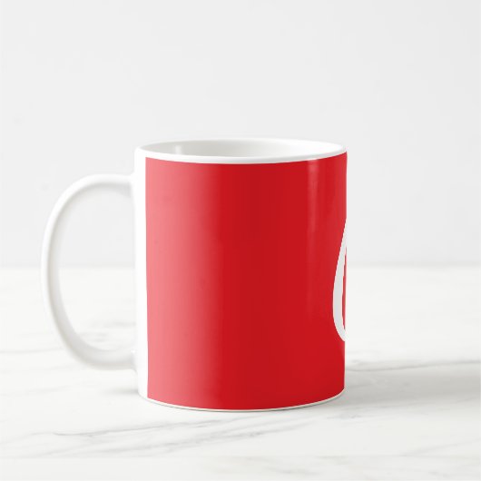 Initial Letter Monogram Red White Plain Simple Koffiemok (Links)