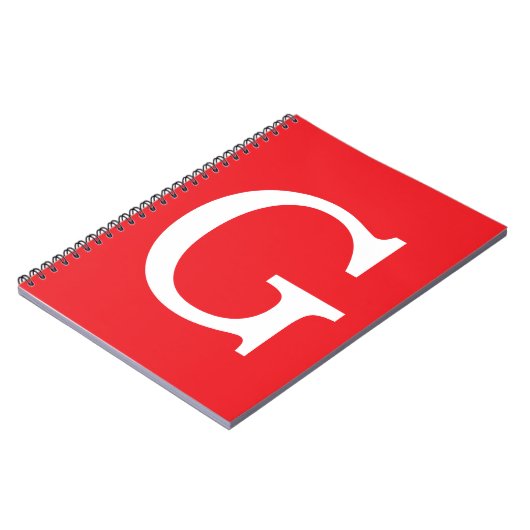 Initial Letter Monogram Red White Plain Simple Notitieboek (Linkerzijde)