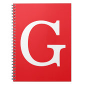 Initial Letter Monogram Red White Plain Simple Notitieboek (Voorkant)