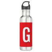 Initial Letter Monogram Red White Plain Simple Waterfles (Voorkant)