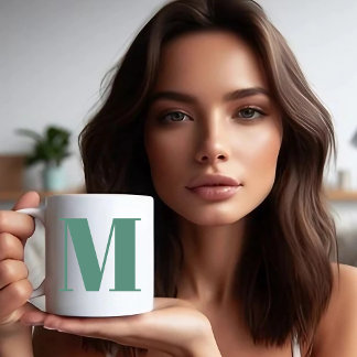 Initial Letter | Trendy modern monogran Tweekleurige Koffiemok
