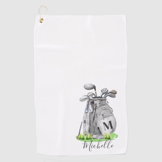 Initial Name Monogram Golfhanddoek (Voorkant)