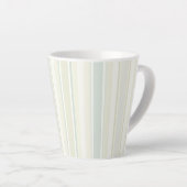 Initial Neutral Dusty Blue Stripe Rustic Farmhouse Latte Mok (Rechterhoek)