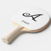 Initial Personalized Elegant Monogram Tafeltennisbatje (Voorkant Gekanteld)