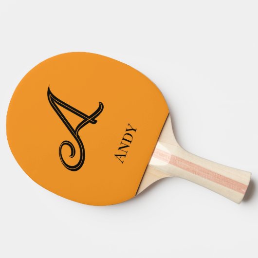 Initial Personalized Elegant Monogram Tafeltennisbatje (Zijkant)