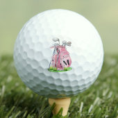 Initial Pink Monogram Golfballen