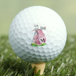 Initial Pink Monogram Golfballen
