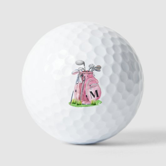 Initial Pink Monogram Golfballen (Voorkant)