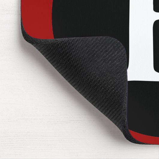 Initial R / Letter R Red Black & White Mousepad Muismat (Hoek)