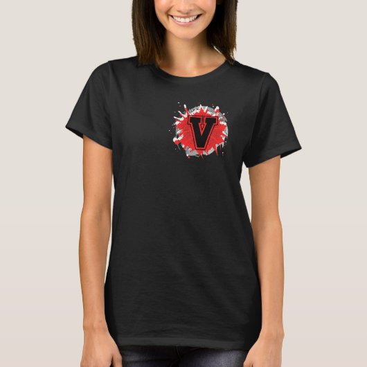Initial V Monogram Letter Custom Personalized Cust T-shirt (Voorkant)