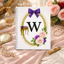 Initial W Desk Elegant Regency Notitieboek