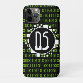 Initialen 1s 0s Binary Digital Matrix White Green Case-Mate iPhone Case