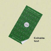 Initialen Aangepaste tekst groen Strandlaken