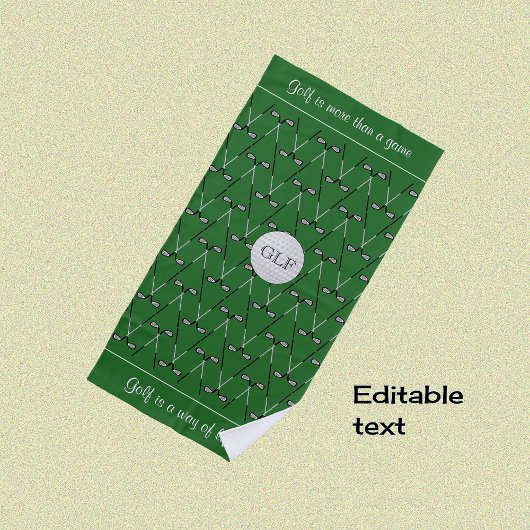 Initialen Aangepaste tekst groen Strandlaken