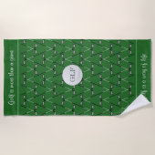 Initialen Aangepaste tekst groen Strandlaken (Voorkant)