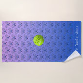 Initialen aangepaste tekst voorzien van een blauwe strandlaken (Voorkant)