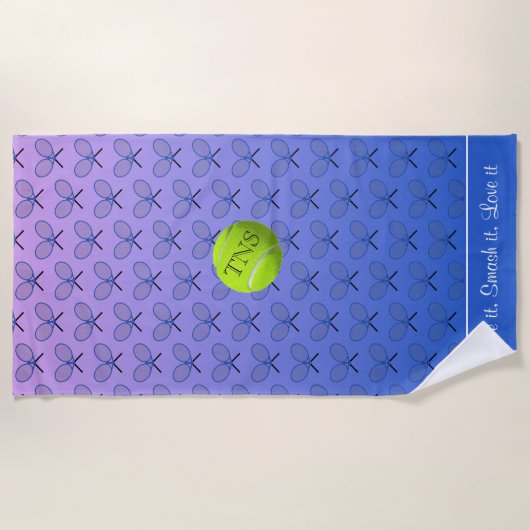 Initialen aangepaste tekst voorzien van een blauwe strandlaken (Voorkant)