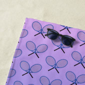 Initialen aangepaste tekst voorzien van een blauwe strandlaken (In situ)