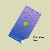 Initialen aangepaste tekst voorzien van een blauwe strandlaken