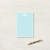 Initialen Aqua Post-it® Notes (Op bureau)