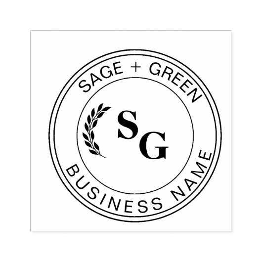 Initialen Bedrijfsnaam Promotie Botanisch Verlof Rubberstempel (Afrduk)