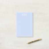 Initialen blauw post-it® notes (Op bureau)