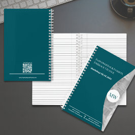 Initialen Blauwgroen bekrachtigen uw passie om ver Notitieboek