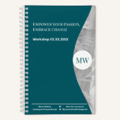 Initialen Blauwgroen bekrachtigen uw passie om ver Notitieboek (Voorkant)