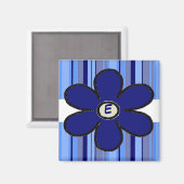 Initialen bloemenstreep magneet (Voorkant / Achterkant)