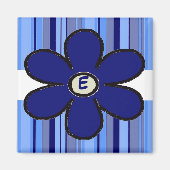 Initialen bloemenstreep magneet (Voorkant)