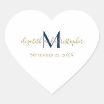 Initialen Blue Gold Wedding