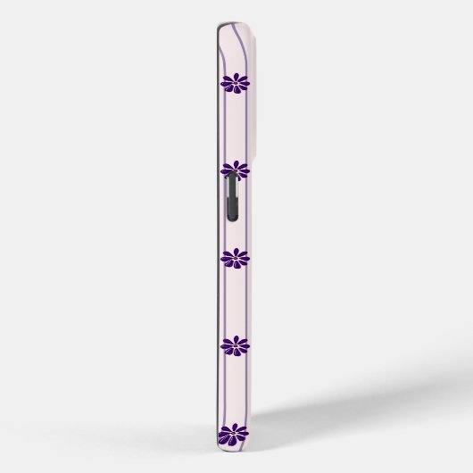 Initialen Blush & Violet Stripes Bloempatroon Case-Mate iPhone Case (Achterkant / Rechts)