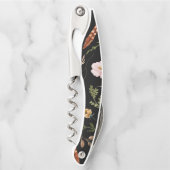 Initialen bruiloft met bijtende bloemen en geweien kurkentrekker (Voorkant)