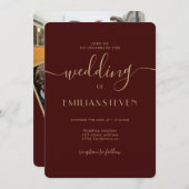 Initialen bruiloft met foto's van het moderne boek kaart (Voorkant / Achterkant)