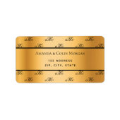 Initialen bruiloft met gouden metalen monogram etiket (Voorkant)