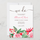 Initialen bruiloft met kerstfeestdagen kaart (Voorkant)