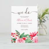 Initialen bruiloft met kerstfeestdagen kaart (Staand voorkant)