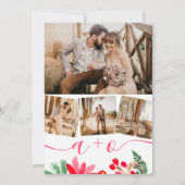 Initialen bruiloft met kerstfeestdagen kaart (Achterkant)