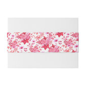 Initialen bruiloft met roze roze en rode florale r uitnodigingen wikkel (Achterkant Voorbeeld)