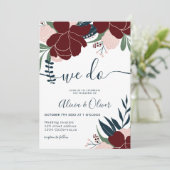 Initialen bruiloft met winterschotwonden kaart (Staand voorkant)