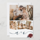 Initialen bruiloft met winterschotwonden kaart (Achterkant)