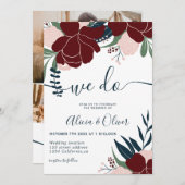 Initialen bruiloft met winterschotwonden kaart (Voorkant / Achterkant)